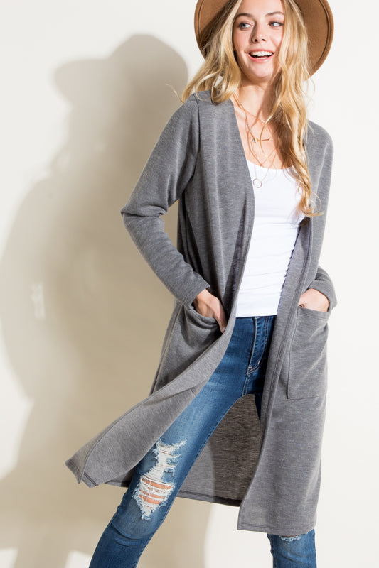 COZY POCKETS LONG CARDIGAN