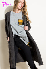 PLUS COZY POCKETS LONG CARDIGAN