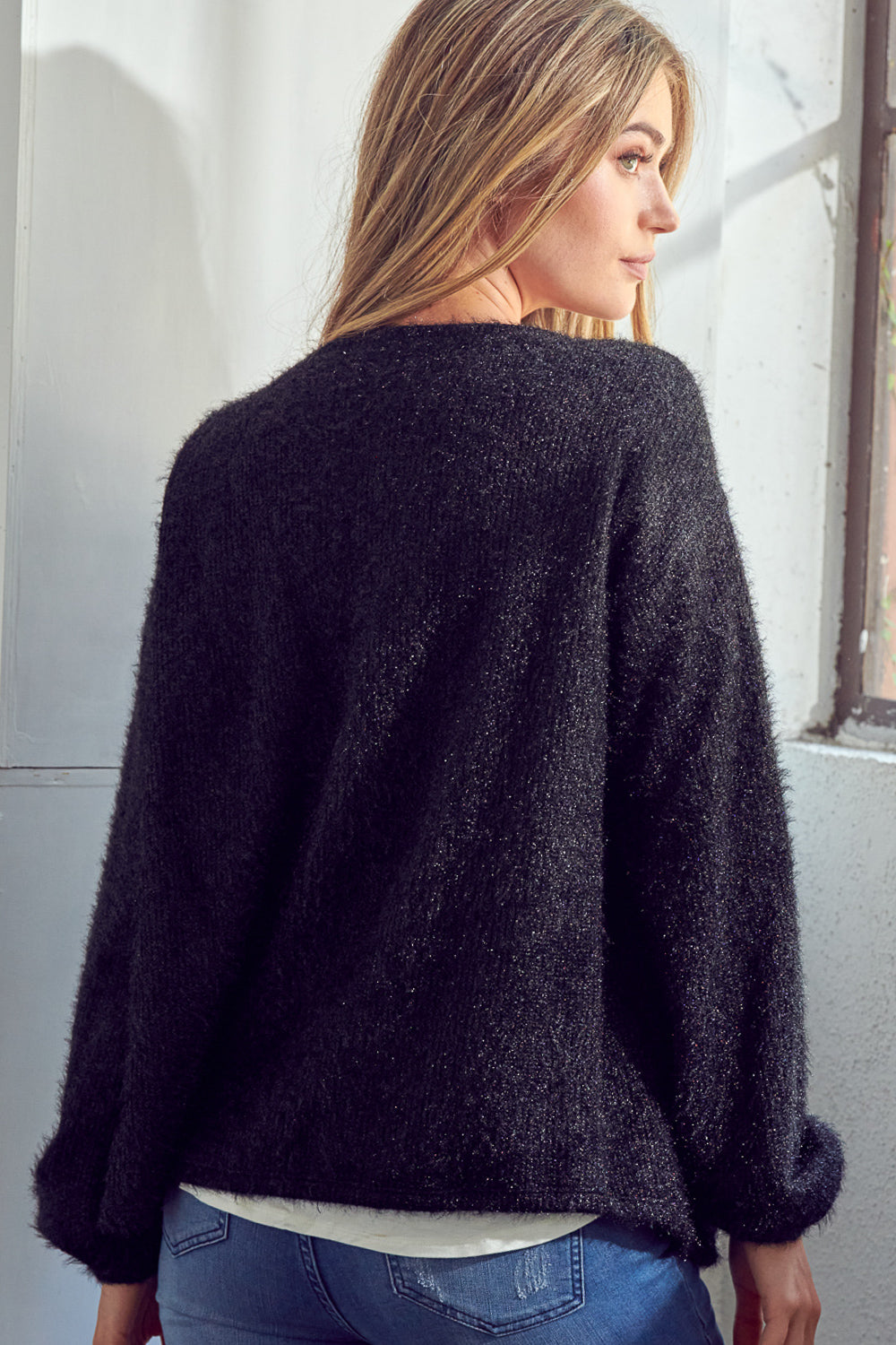 SOLID FUZZY CHUNKY CARDIGAN