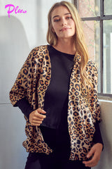 PLUS ANIMAL DROPPED KIMONO CARDIGAN