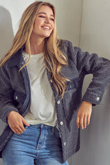 SHERPA FLEECE PUFFY SHACKET