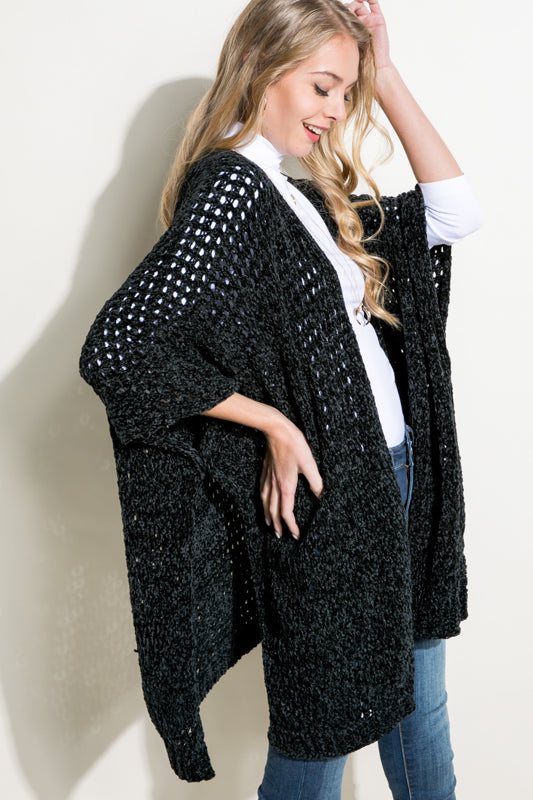 CARDIGAN CAPE PONCHO