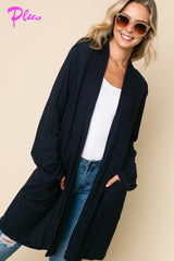 PLUS CASHMERE SIDE POCKETS CARDIGAN