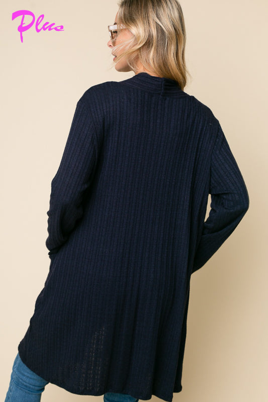 PLUS CASHMERE SIDE POCKETS CARDIGAN