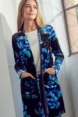 FLORAL VELVET CARDIGAN