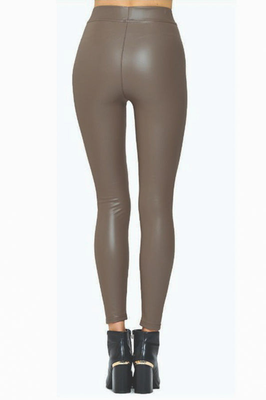 PLUS FLEECE LINED SKINNY PU LEGGING