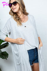 PLUS LONG SLEEVE POCKET CARDIGAN