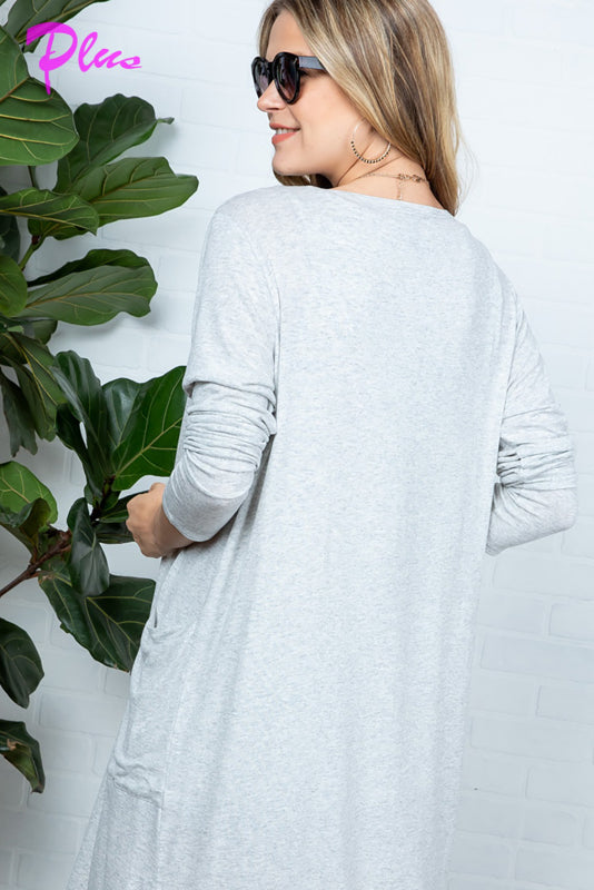 PLUS LONG SLEEVE POCKET CARDIGAN