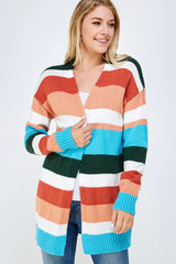 COZY SOFT KNIT MULTI COLOR SWEATER CARDIGAN