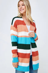 COZY SOFT KNIT MULTI COLOR SWEATER CARDIGAN