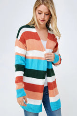 COZY SOFT KNIT MULTI COLOR SWEATER CARDIGAN