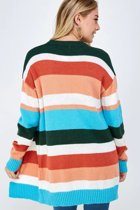 COZY SOFT KNIT MULTI COLOR SWEATER CARDIGAN