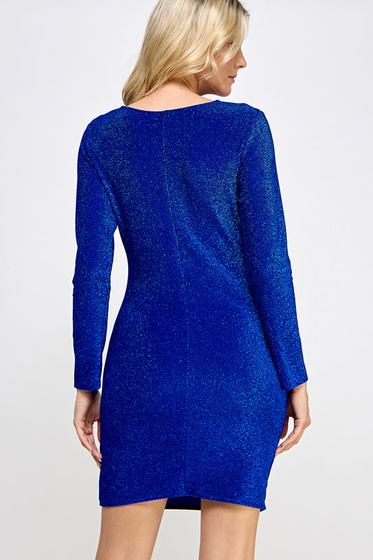 SPARKLY LUREX JERSEY BODYCORN MINI DRESS