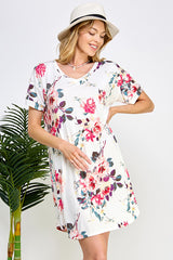 FLORAL PRINT SHIFT DRESS