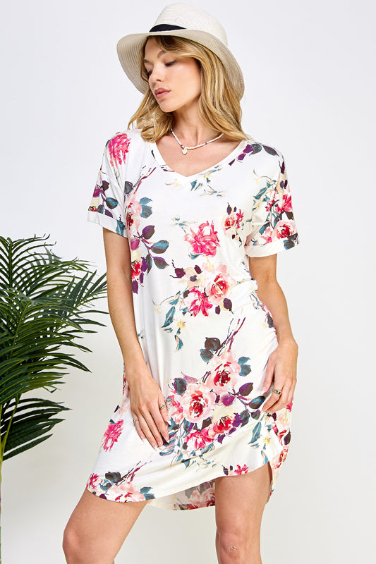 FLORAL PRINT SHIFT DRESS