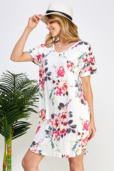 FLORAL PRINT SHIFT DRESS