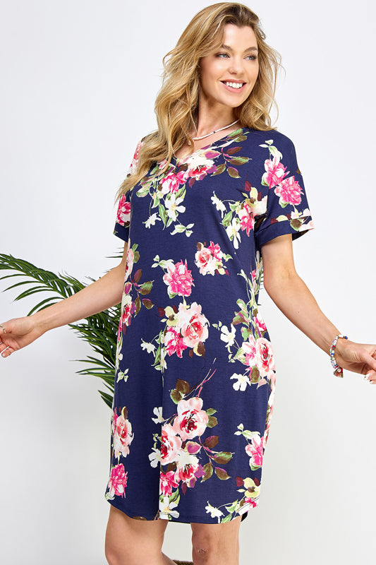 FLORAL PRINT SHIFT DRESS