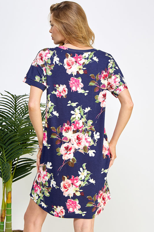 FLORAL PRINT SHIFT DRESS