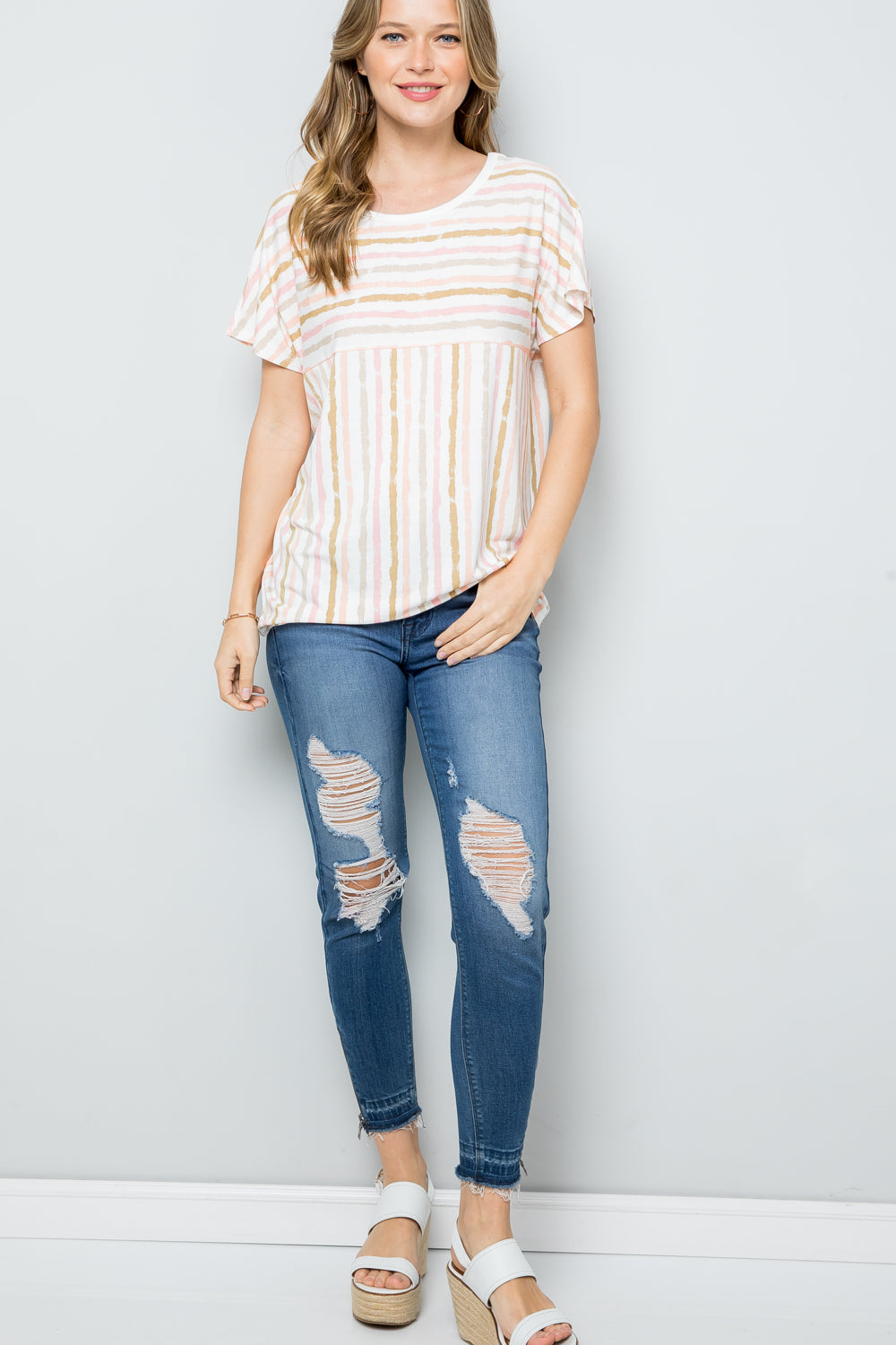 LACE UP BACK NECK TOP