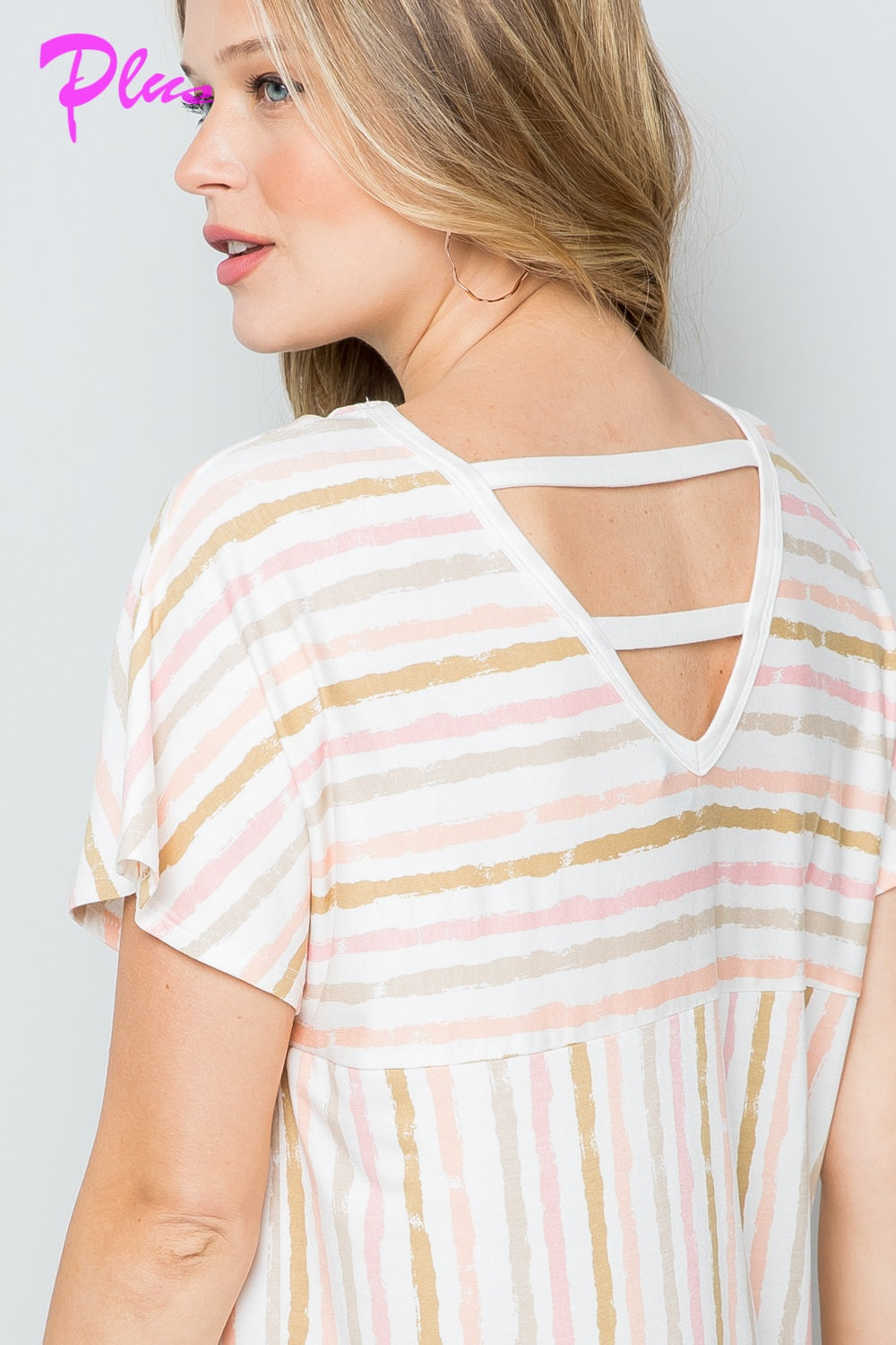 PLUS LACE UP BACK NECK TOP