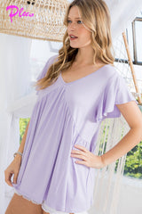 PLUS SOLID BABYDOLL TOP