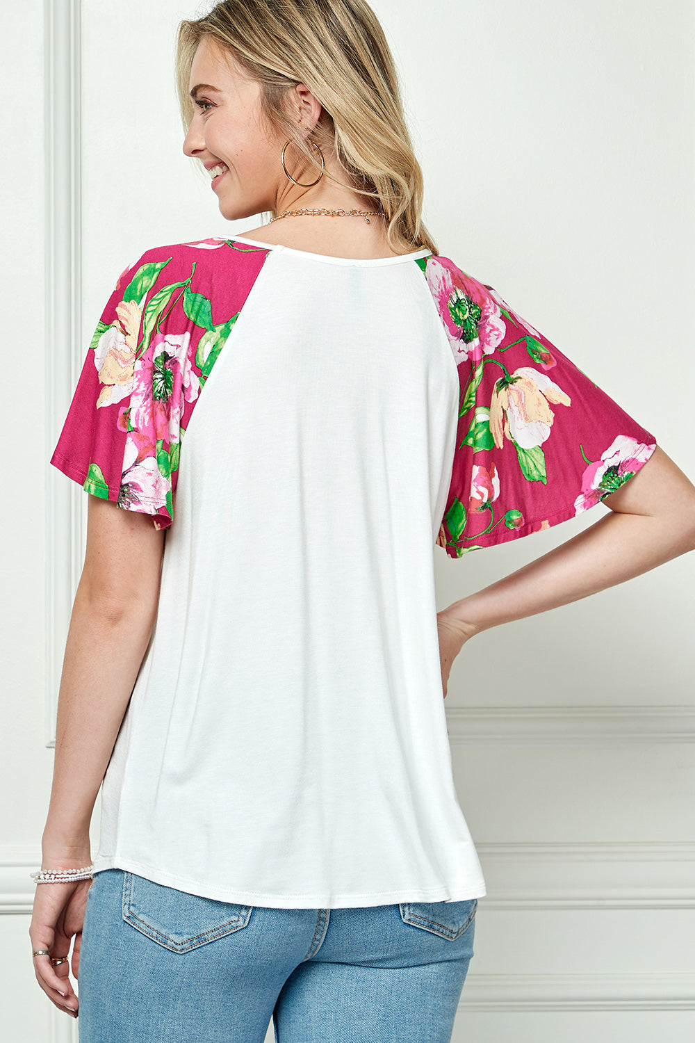 MIX AND MATCH FLARE SLEEVE TOP