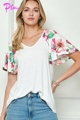 PLUS MIX AND MATCH FLARE SLEEVE TOP