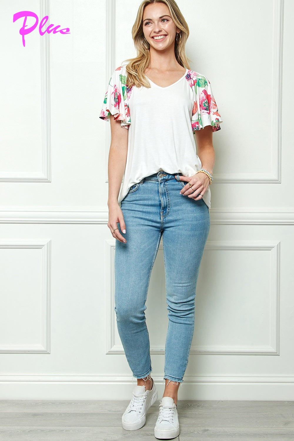 PLUS MIX AND MATCH FLARE SLEEVE TOP