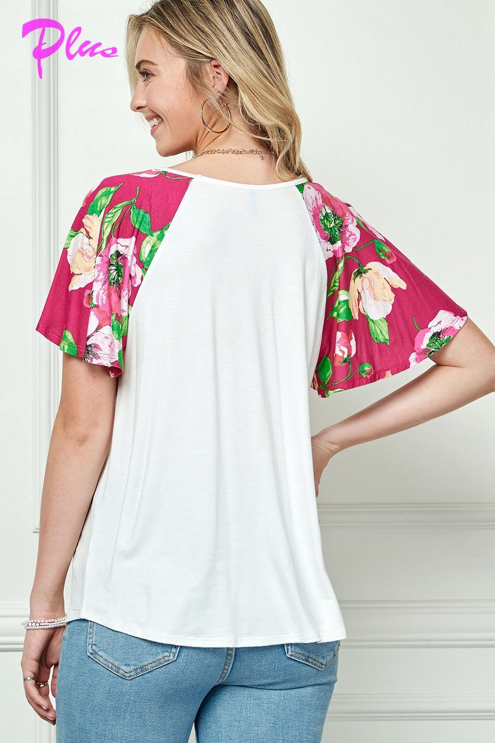 PLUS MIX AND MATCH FLARE SLEEVE TOP