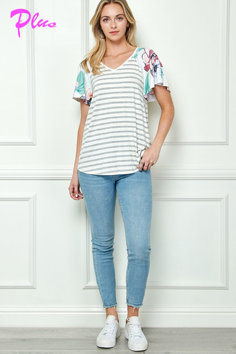 PLUS MIX AND MATCH FLARE SLEEVE TOP