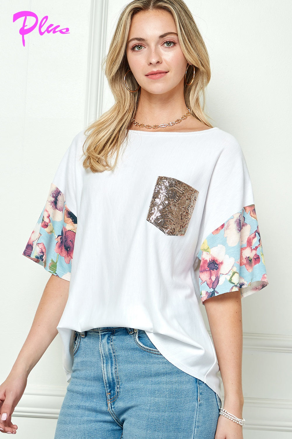 PLUS SEQUENCE POCKET BOXY TOP