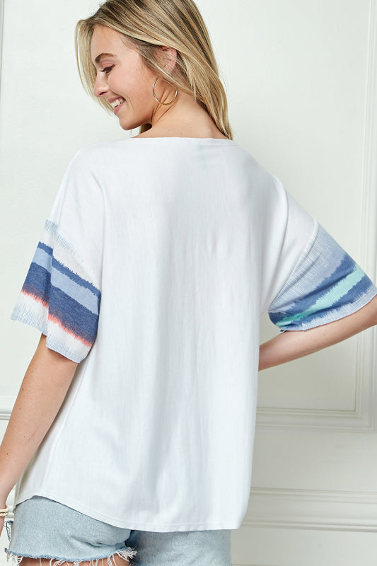 FRENCH TERRY RAW EDGE DETAIL TOP