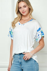 MIX AND MATCH V NECK BOXY TOP