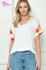 PLUS MIX AND MATCH V NECK BOXY TOP