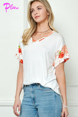 PLUS MIX AND MATCH V NECK BOXY TOP