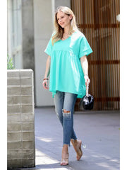 SI-15953 Empire Waist Shirring Tunic