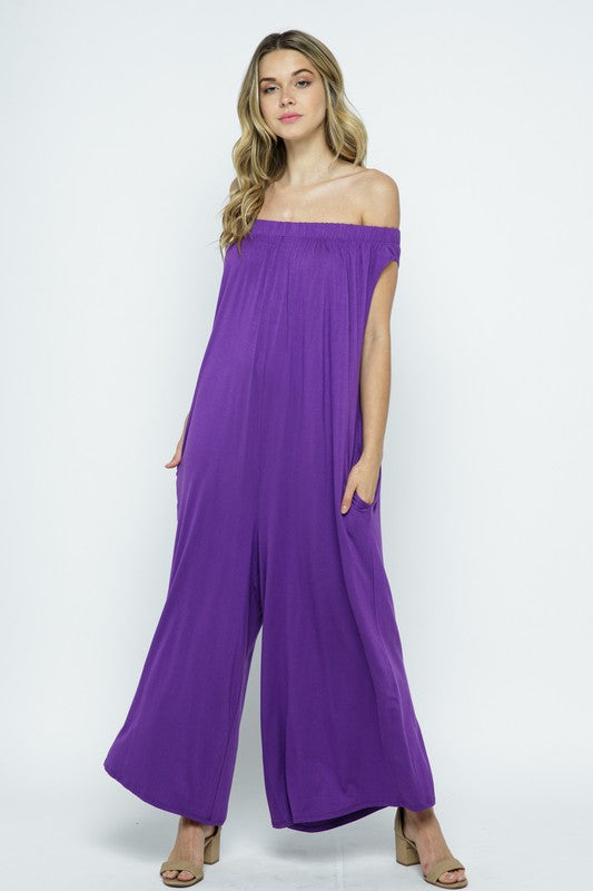 EN-JP90136-KNIT OFF SHOULDER WIDE LEG JUMPSUIT