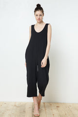 EN-JP90191-COTTON SLEEVELESS CROP LEG JUMPSUIT