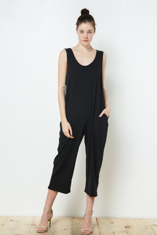 EN-JP90191-COTTON SLEEVELESS CROP LEG JUMPSUIT