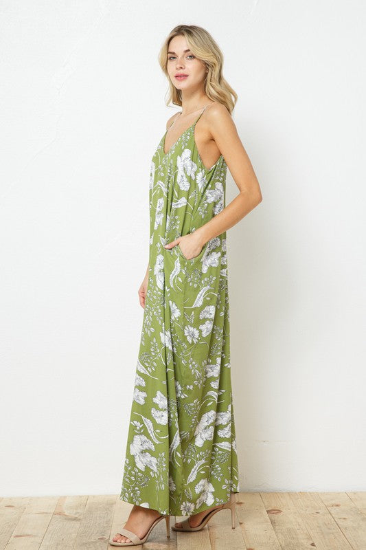 EN-A0213-PRINT MAXI DRESS WITH ADJUSTABLE STRAPS