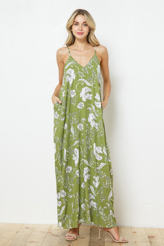 EN-A0213-PRINT MAXI DRESS WITH ADJUSTABLE STRAPS