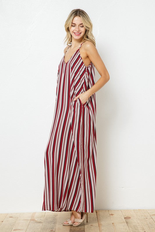 EN-A0340-PRINT MAXI DRESS WITH ADJUSTABLE STRAPS