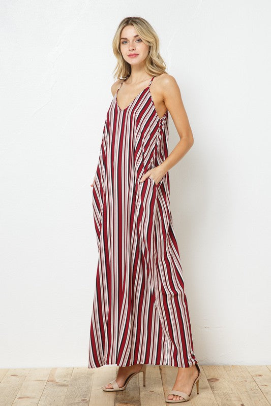 EN-A0340-PRINT MAXI DRESS WITH ADJUSTABLE STRAPS