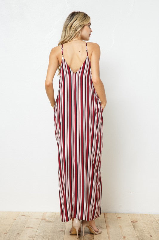 EN-A0340-PRINT MAXI DRESS WITH ADJUSTABLE STRAPS