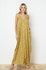 EN-A03553-PRINT MAXI DRESS WITH ADJUSTABLE STRAPS