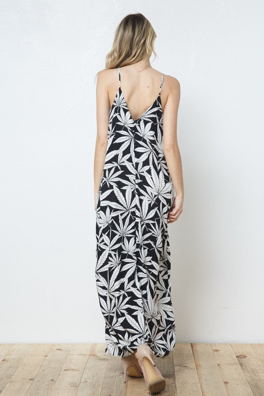 EN-A0228-PRINT MAXI DRESS WITH ADJUSTABLE STRAPS