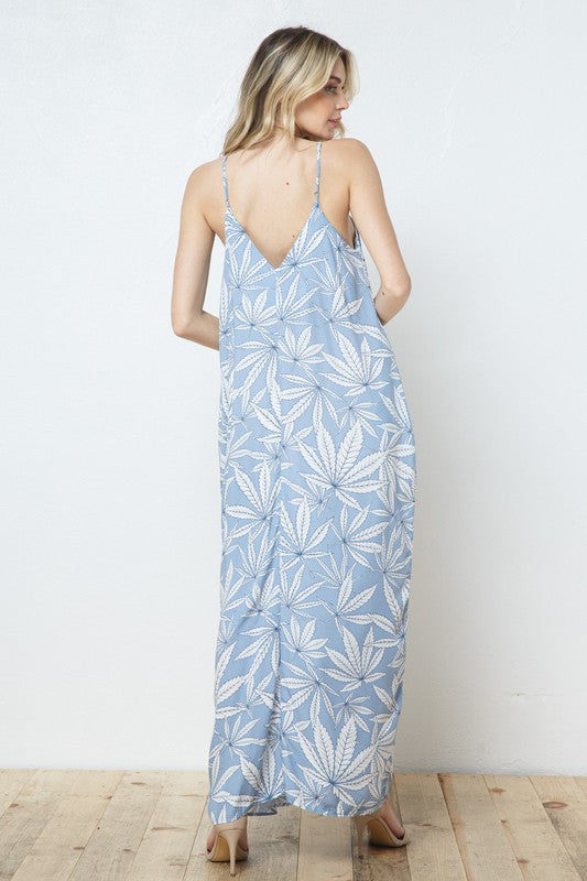 EN-A0228-PRINT MAXI DRESS WITH ADJUSTABLE STRAPS