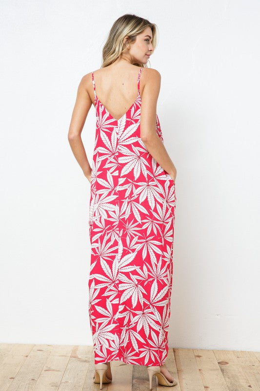 EN-A0228-PRINT MAXI DRESS WITH ADJUSTABLE STRAPS