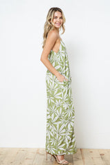 EN-A0228-PRINT MAXI DRESS WITH ADJUSTABLE STRAPS