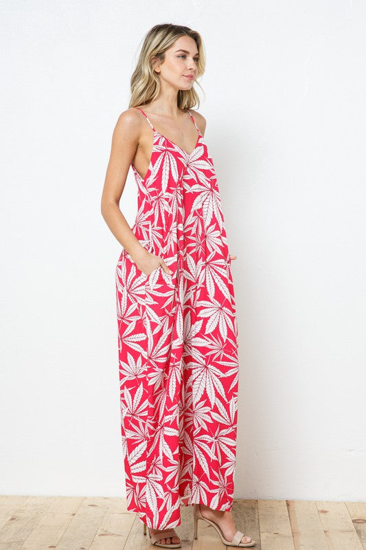 EN-A0228-PRINT MAXI DRESS WITH ADJUSTABLE STRAPS